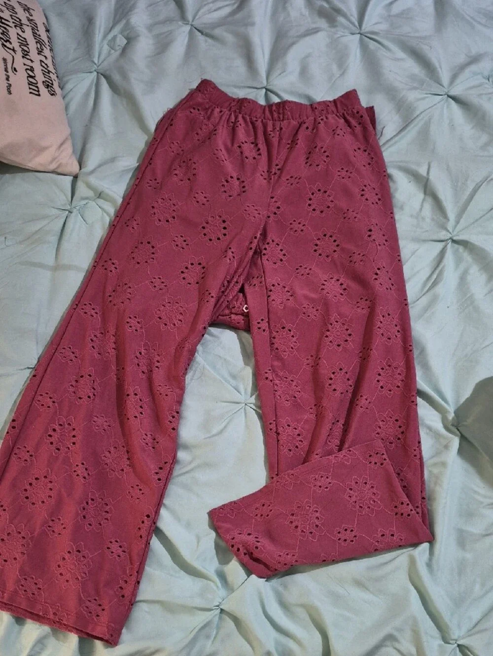 Women’s Eyelet Midi Skirt in Deep Rose